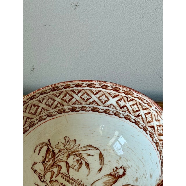 Farmhouse 19th Century Petrus Regout “Haan” Rooster Bowl, Maastricht Holland For Sale - Image 3 of 10