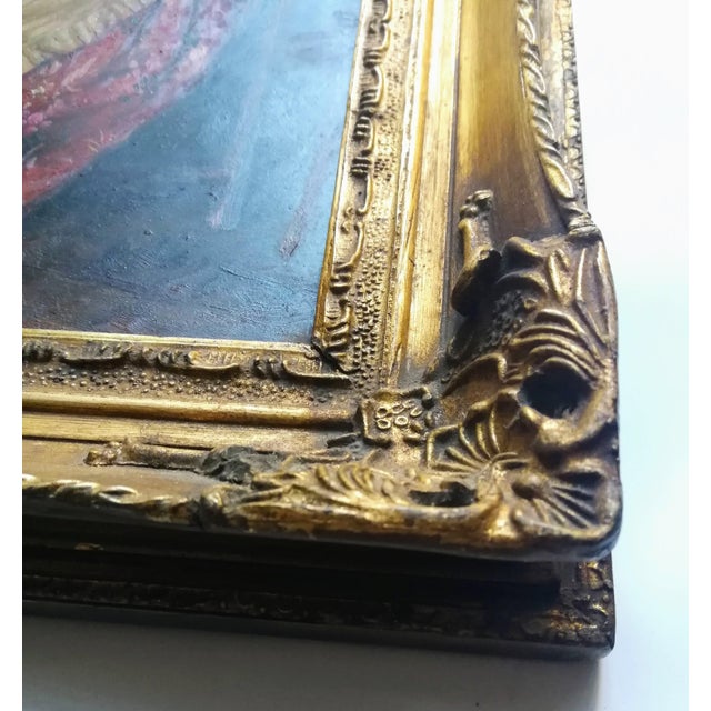 Balle, Bourgeois Scene with a Cat, Oil Painting For Sale - Image 8 of 10