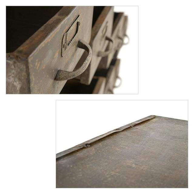 Metal Industrial Style Storage Unit in Patinated Metal with 40 Drawers For Sale - Image 7 of 8