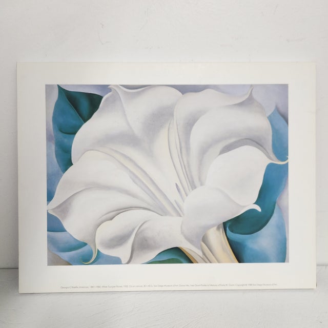 1980s Vintage 80's Georgia O’Keeffe Floral Prints — Mounted & Ready to Hang- Set of 5 For Sale - Image 5 of 17