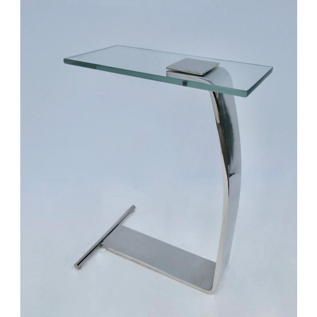 C .1977- C1980's D. I. A..(Design Institute for America) Polished Nickel Over Steel & Glass Cigarette, Side/End or Accent Table For Sale In West Palm - Image 6 of 12