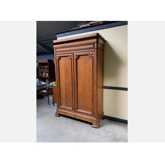 Brown Antique Wardrobe in Oak, 1900 For Sale - Image 8 of 10