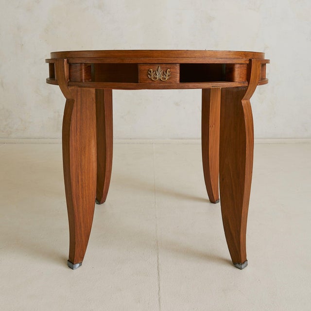 French Art Deco Wood Gueridon Table in the Manner of Jules Leleu, 1930s For Sale - Image 10 of 11