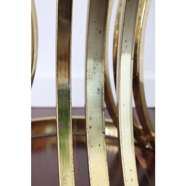 Metal Vintage 1980s Art Deco Brass Side Table For Sale - Image 7 of 10