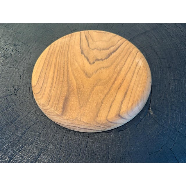 Andrianna Shamaris Minimalist Teak Wood Plates - Set of 5 For Sale - Image 18 of 18