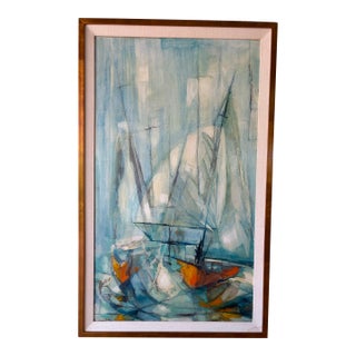 Late 20th Century Edna Glaubman Oil Painting For Sale