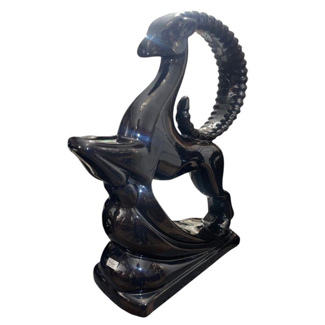 Pair of Royal Haeger Glossy Black Gazelle Sculptures. u.s.a. Late 20th Century. For Sale In Los Angeles - Image 6 of 11