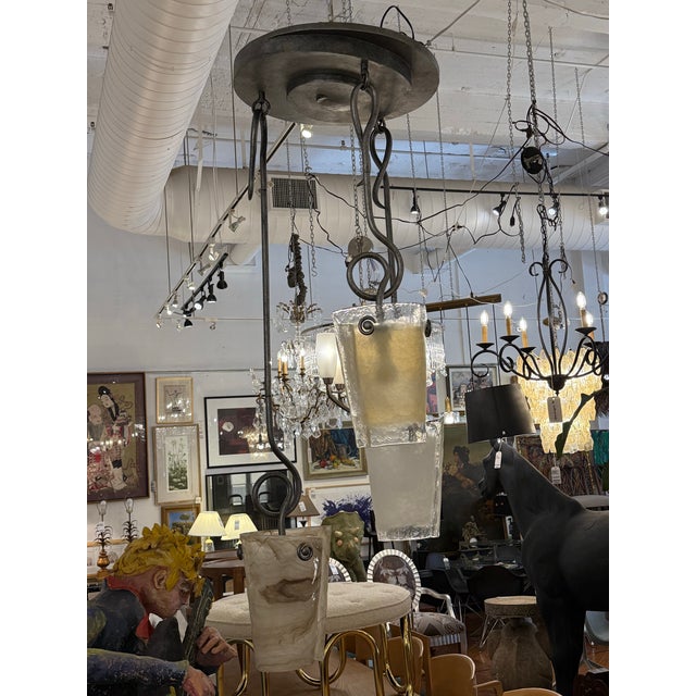 Kalco Tribecca Three Light Pendant Chandelier For Sale - Image 4 of 13