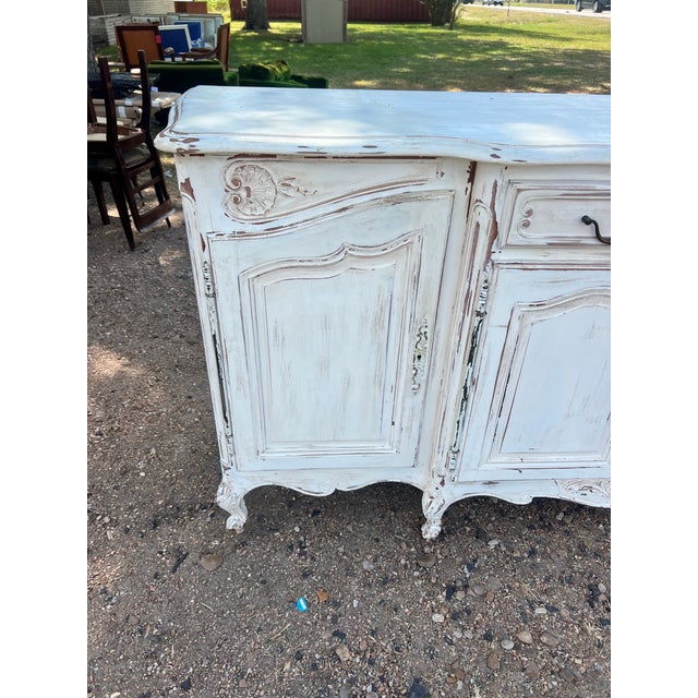 French 19th Century Louis XV Painted Walnut Sideboard For Sale - Image 4 of 12