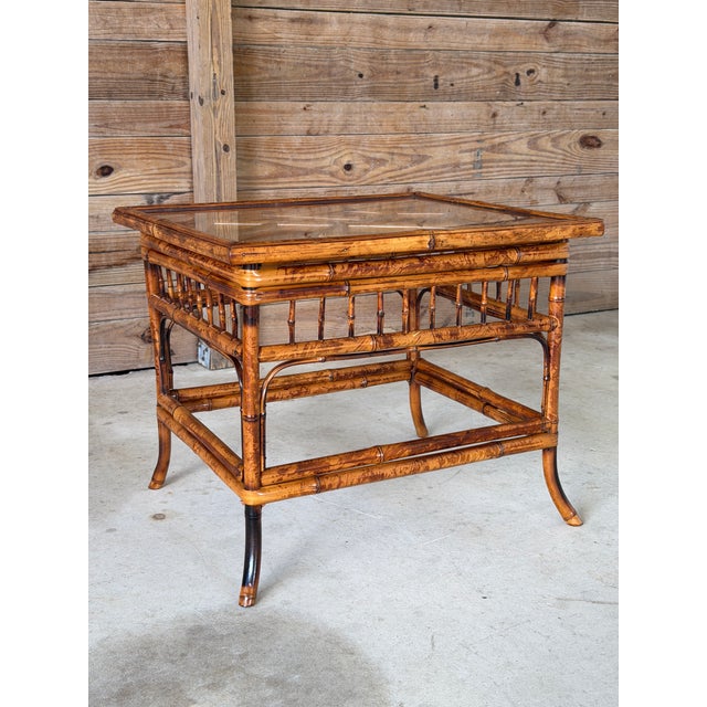 Restored Brighton Pavilion Style Bamboo Side Table by Mersman For Sale - Image 10 of 10