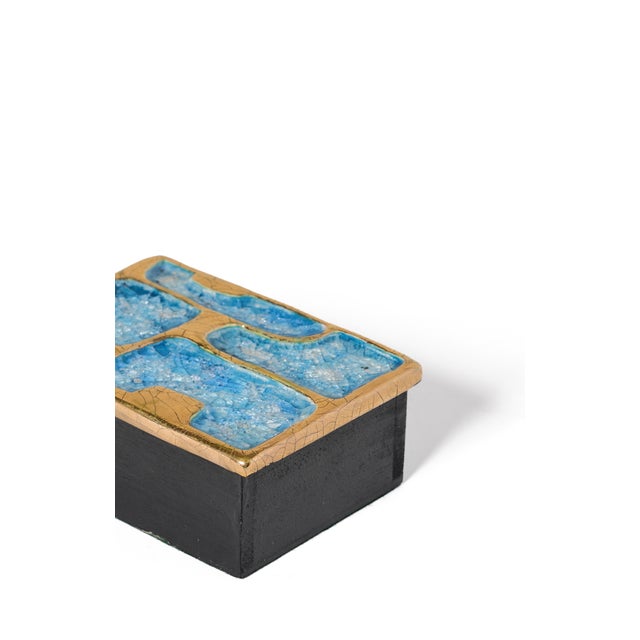 Mid-Century Modern Vintage Enamel Ceramic Jewel Box, 1960s. For Sale - Image 3 of 3