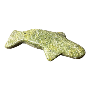 Vintage Canadian Inuit Serpentine Stone Whale Carving (20th Century)