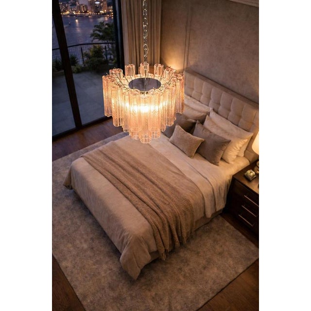 1970s Italian Pink Murano Glass Chandeliers, 1970s, Set of 2 For Sale - Image 5 of 18