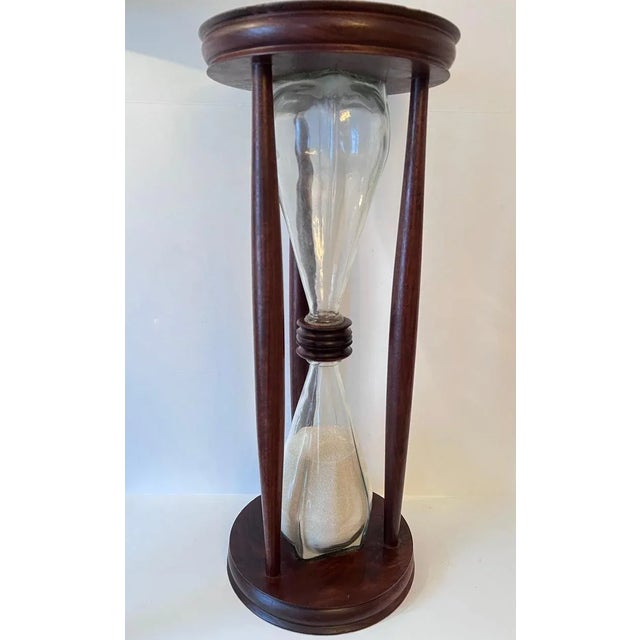 Mid 20th Century Wooden Hour Glass or Sand Timer with Hand Blown Glass For Sale - Image 5 of 11