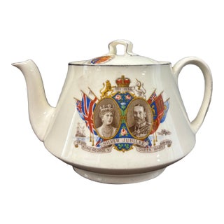 George and Mary Silver Jubilee Teapot For Sale