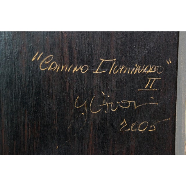 2005 Yelyn Vivoni "Camino Iluminado Ii" Modern Ceramic Tile Hanging Wall Art 43" For Sale - Image 17 of 18