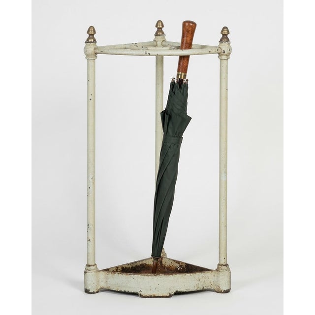 Corner Umbrella Rack in Mint Green, 1890s For Sale - Image 4 of 7