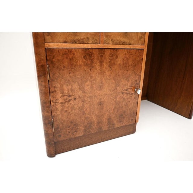 Art Deco Burr Walnut Desk, 1930s For Sale - Image 10 of 11