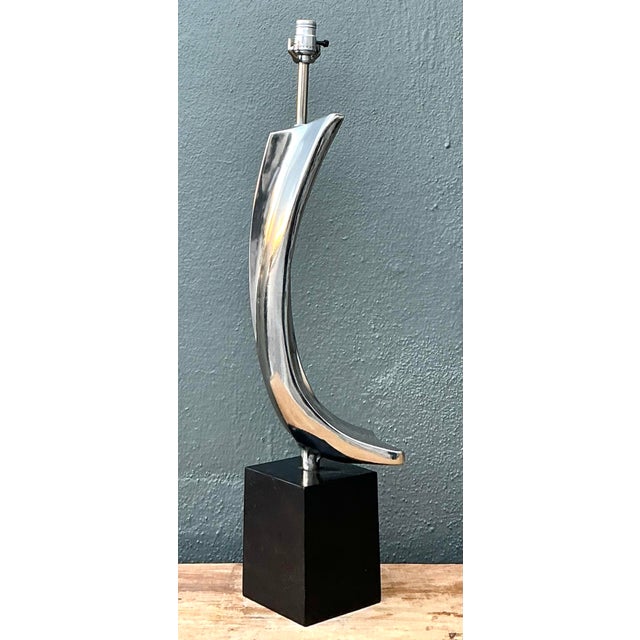 Late 20th Century Vintage MCM Weiss and Barr for Laurel Lamp Company Chrome Sculptural Lamp For Sale - Image 5 of 12