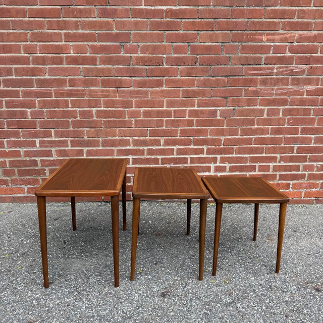 Mid 20th Century Mid Century Swedish Modern Teak Nesting Side Tables For Sale - Image 5 of 11