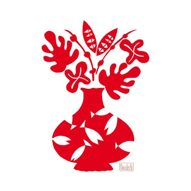 2008 Italian Art Poster, Vase III Red - Marco Del Re (Red) For Sale