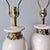 1980s Brass Daisy and Porcelain Lamps; A Pair For Sale - Image 9 of 12
