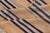 Turkish Vintage Kilim Striped Rug in Brown, Blue & Cream 5'3 X 12'4 For Sale - Image 10 of 11