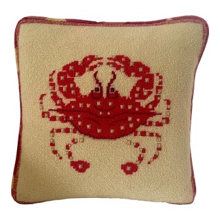 Hand-Stitched Needlepoint Pillow For Sale