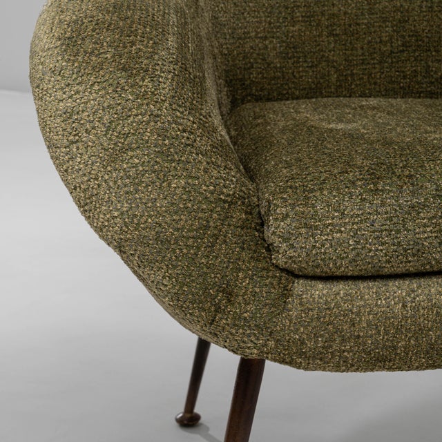 Textile 1960s French Green Art Deco Upholstered Armchairs - A Pair For Sale - Image 7 of 18
