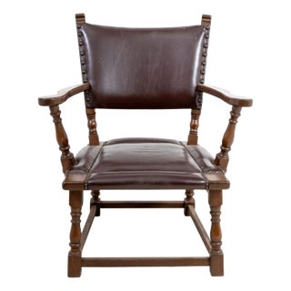 Charles II Style Oak Armchair For Sale
