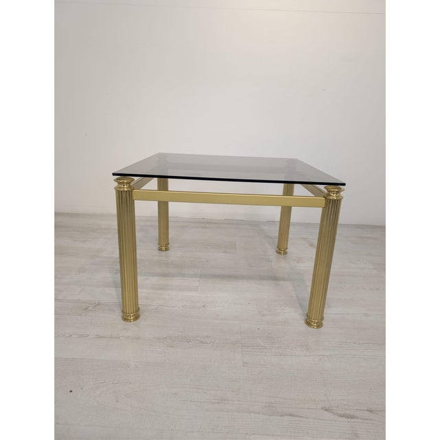 1970s Hollywood Regency Coffee Table in Gold and Glass, 1972 For Sale - Image 5 of 12