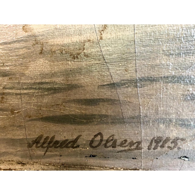 Signed 1915 Danish Marine Painting by Alfred Theodor Olsen (1854-1932) For Sale In San Francisco - Image 6 of 7