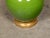Early 21st Century Apple Green Porcelain Vase Table Lamp on Gilt Base, Wired for the USA For Sale - Image 5 of 9