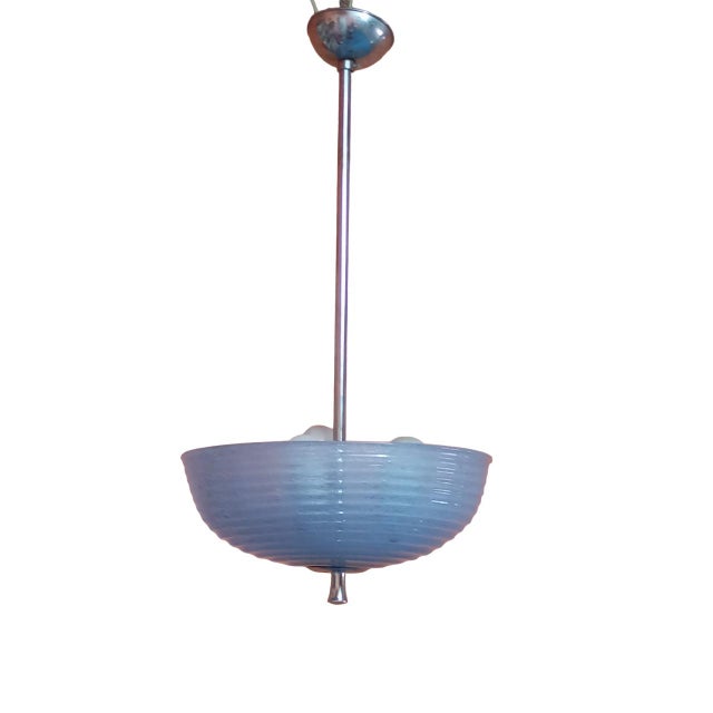 Pulegoso Light Blue Glass Chandelier by Barovier & Toso, Murano, 1960s For Sale - Image 16 of 16