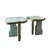 Metal Italian Blue Turquoise Side Tables in Ceramic and Brass, 1990s, Set of 2 For Sale - Image 7 of 7