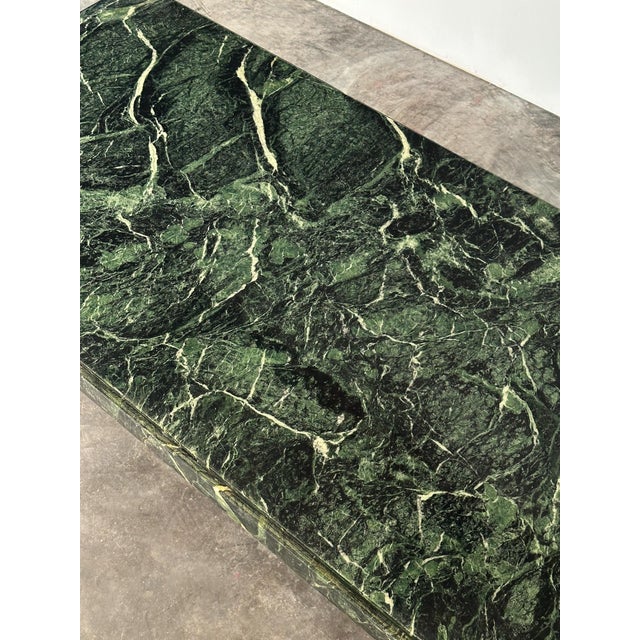 Verde Alpi Marble Pedestal Coffee Table, Italy, 1980s For Sale - Image 9 of 14