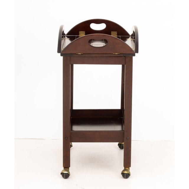 Bombay Company Mahogany Rolling Tea Trolley For Sale - Image 9 of 11