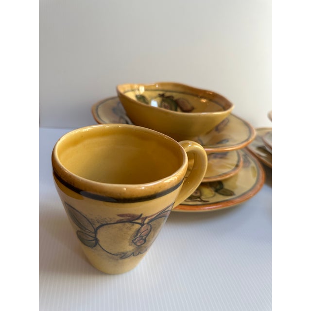 10 pieceś of hand painted gorgeous elegant and classy dinnerware set for two with "Pomegranate" design perfect for...