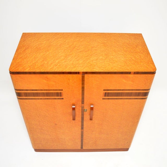 Brown Art Deco Birds Eye Maple and Walnut Compactum Wardrobe, 1930s For Sale - Image 8 of 13