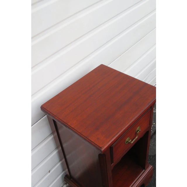 1940s Mahogany Tall Nightstand Side End Table For Sale - Image 5 of 13