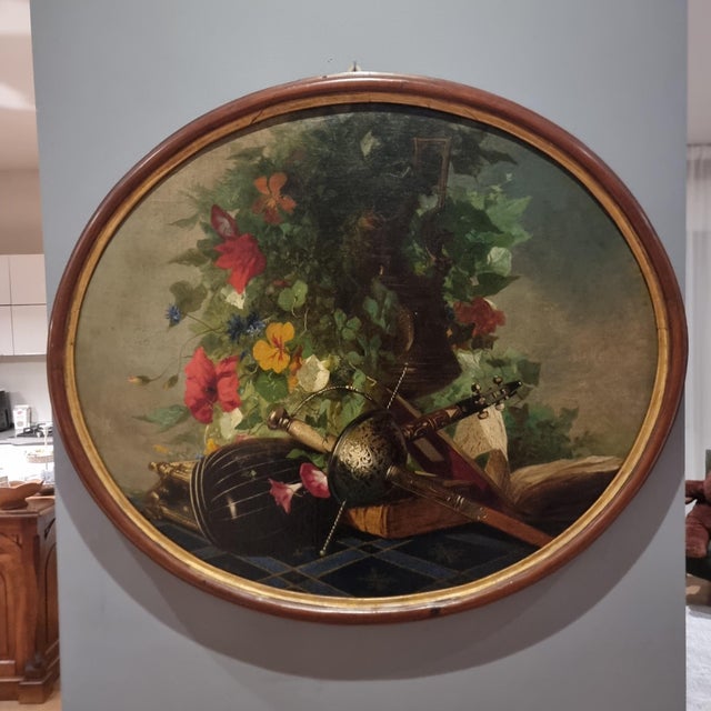 Baroque Still Life, Oil on Canvas, 1850s For Sale - Image 3 of 10