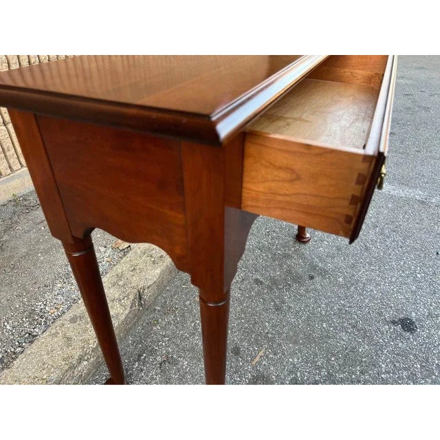 Statton Furniture Mid 20th Century Statton Furniture Queen Anna Style Solid Cherry Console Table For Sale - Image 4 of 12