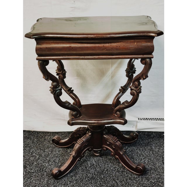 Wood Antique Genoese Louis Philippe Coffee or Side Table in Mahogany Feather For Sale - Image 7 of 10
