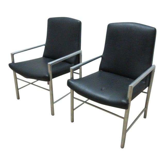 Mid-Century Aluminum Tubular Arm Club Chairs - A Pair For Sale
