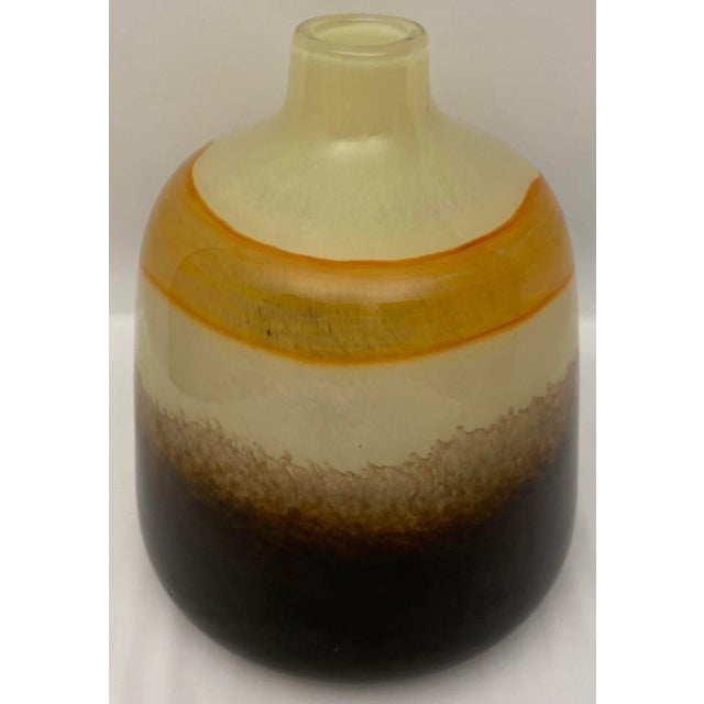 Beige Murano Round Multi-Colored Art Glass Flower Vase For Sale - Image 8 of 8