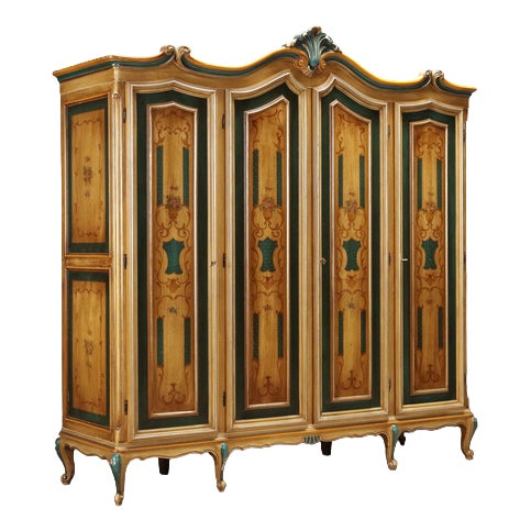 Lacquered and Painted Style Wardrobe For Sale