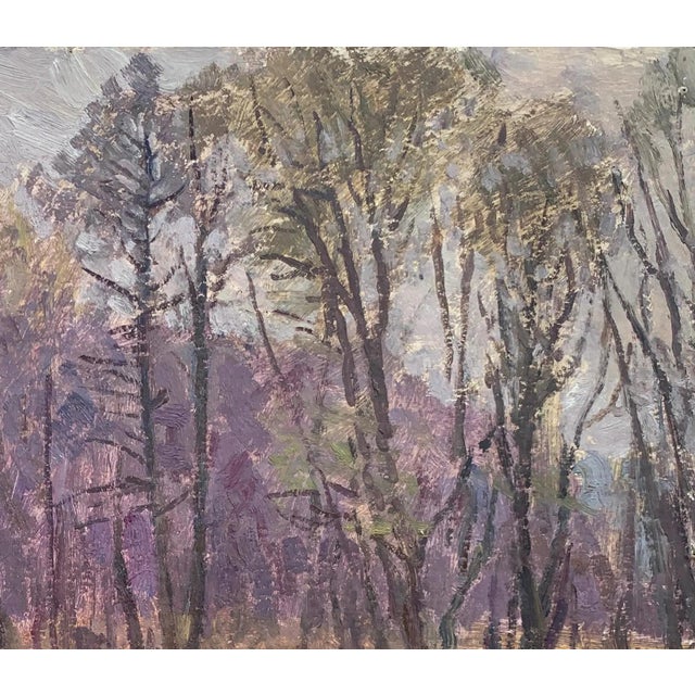 Realism Original Impressionism Oil Painting: Spring Rural Landscape, Ukrainian Artist 45-53 For Sale - Image 3 of 6