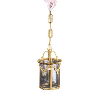 French Louis XV Style Gilt Bronze and Glass Lantern Chandelier, 1880-1910 For Sale