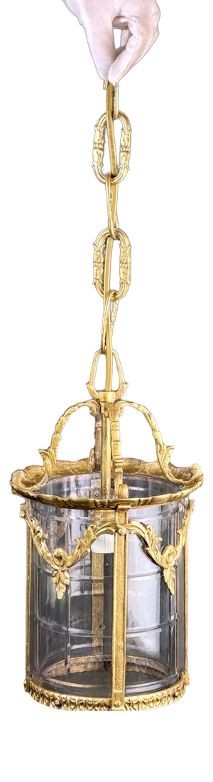 French Louis XV Style Gilt Bronze and Glass Lantern Chandelier, 1880-1910