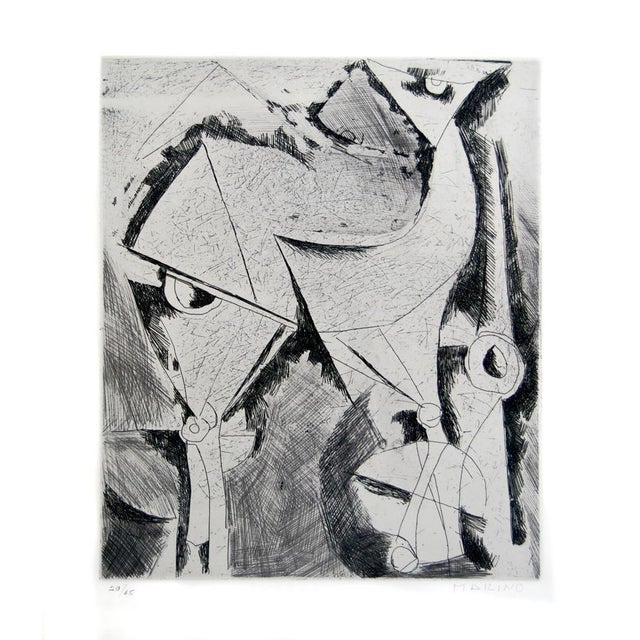 Image dimensions: 36x30 cm. Hand signed and numbered by artist with pencil. Edition of 65 prints. Etching and dry-point....